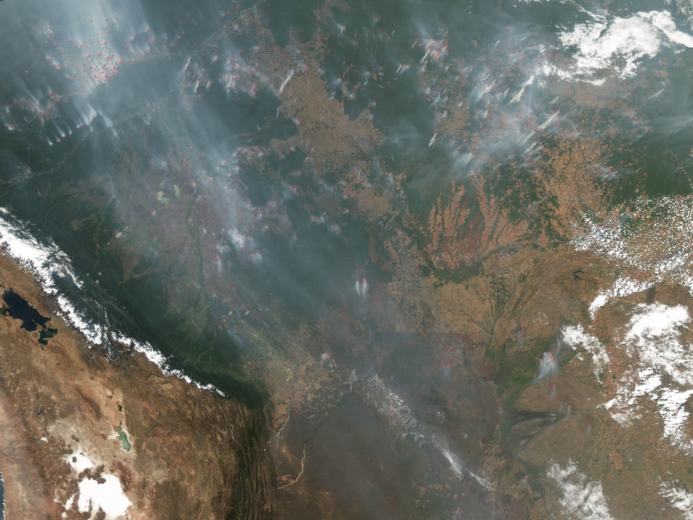 Fires in Central South America: Natural Hazards