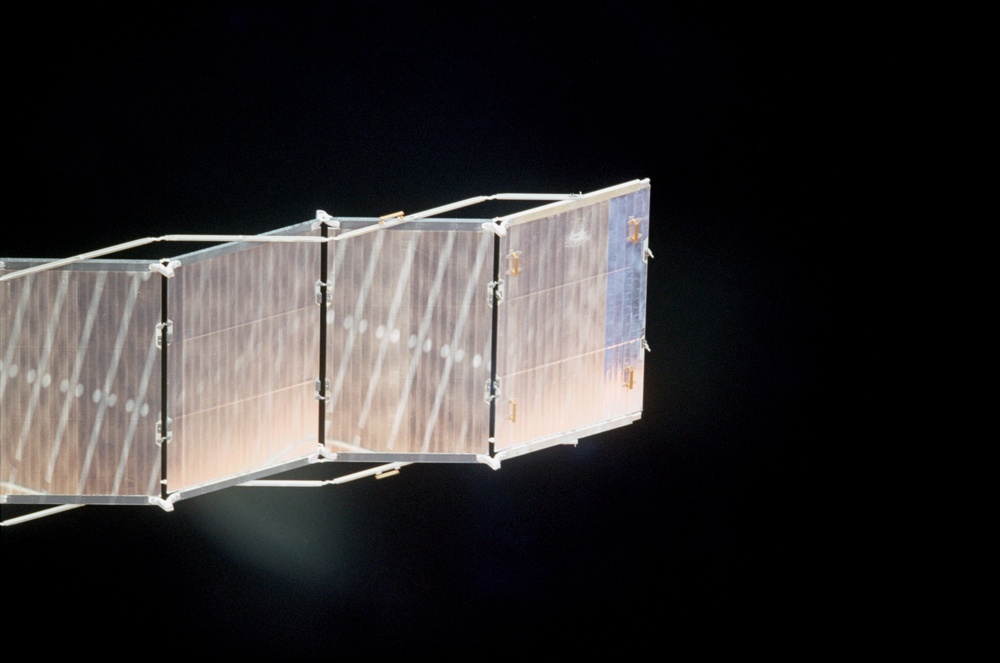 View of the P6 Truss EETCS Radiator taken during STS-108