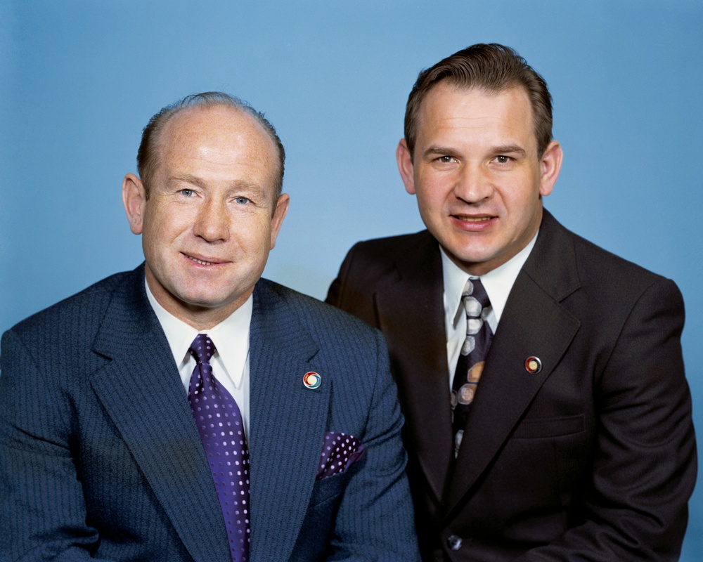 Portrait of Cosmonauts Aleksey A. Leonov and Valeriy N. Kubaso