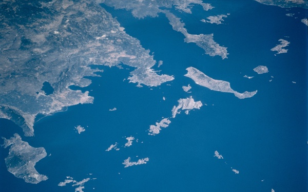 Greek Islands and Turkey taken from Atlantis during STS-106