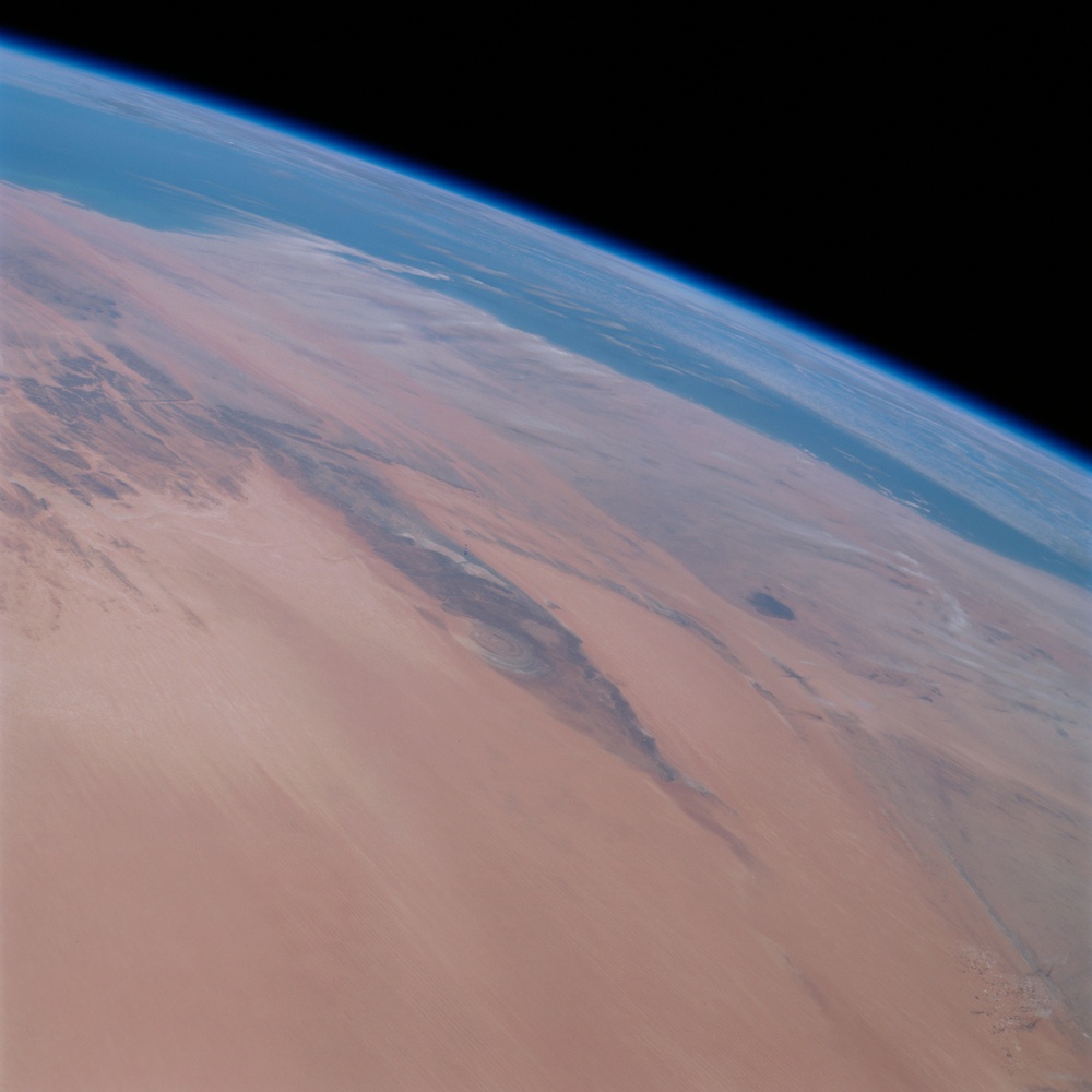 Earth observation image of the Richat Structure, Mauritania taken during STS-100