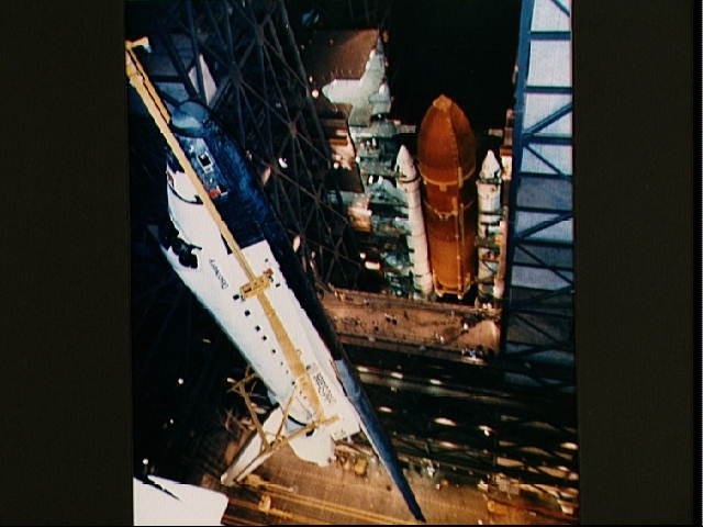 STS-26 Discovery, Orbiter Vehicle (OV) 103, ET/SRB mating in KSC VAB