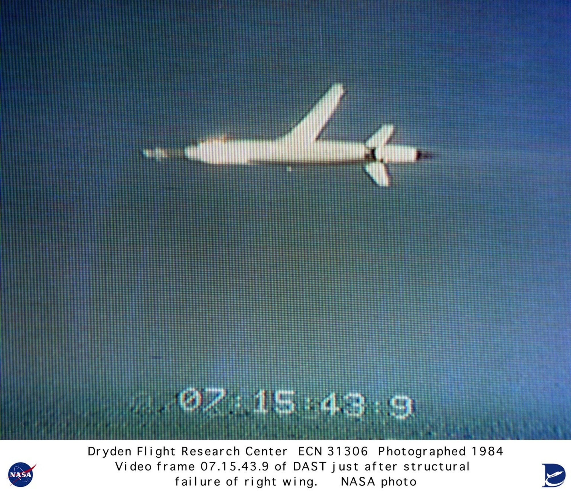 DVIDS - Images - DAST in Flight just after Structural Failure of Right Wing