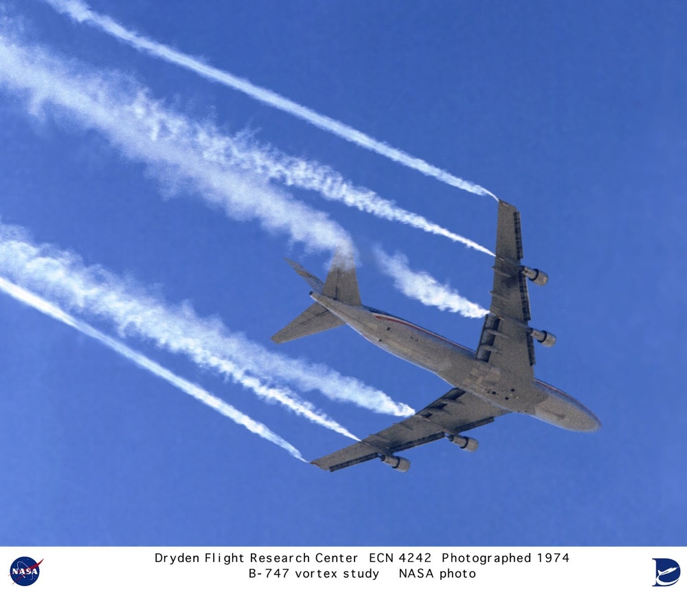 B-747 in Flight during Vortex Study