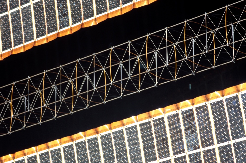 A Solar Array Wing (SAW) for the P6 Truss taken during STS-100
