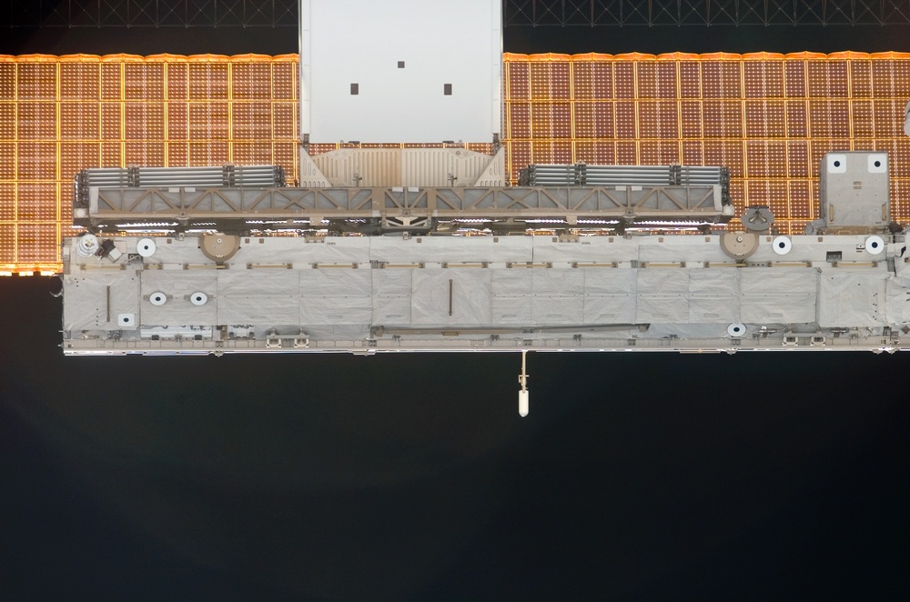View of the ITS S1 as the orbiter Discovery moves in for docking during STS-121