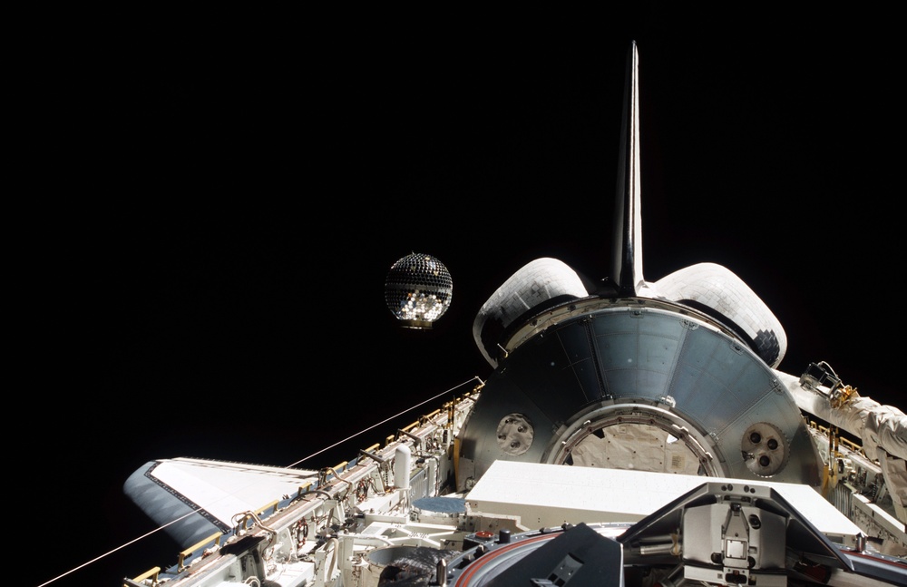 View of the STARSHINE 2 deploy from Endeavour's payload bay taken during STS-108
