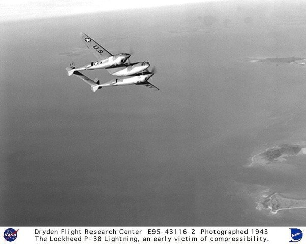 Lockheed P-38 Lightning in flight
