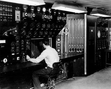 CONTROL PANEL OF TEST CELL IN EPTH #1 ALSO WRIGHT R-2600-8 ENGINE INSTALLATION MOUNTED IN EPTH ALSO