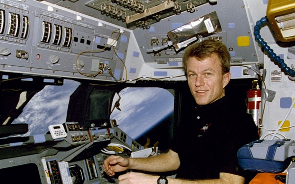 Pilot Jett on forward flight deck