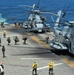 Helicopters take off from USS Bonhomme Richard during PHIBLEX