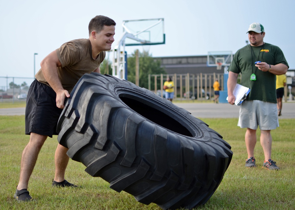 Sailor flips tire