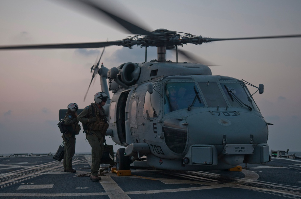 USS Mustin flight operations