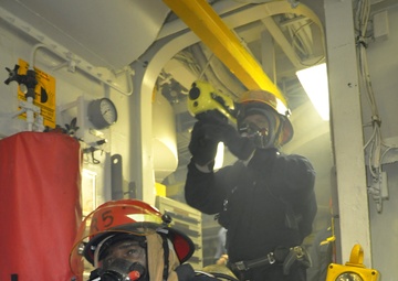 USS Hue City crew performs general quarters drill