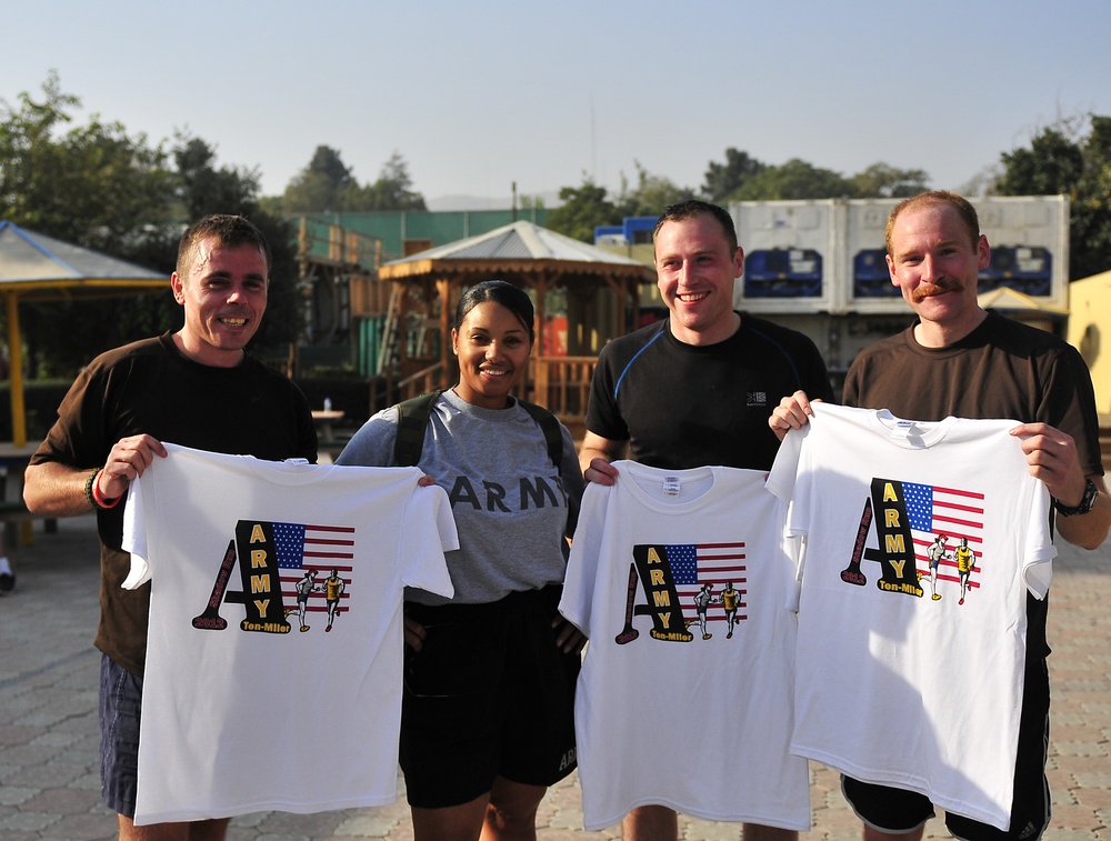 Army 10-Miler Shadow Run at Camp Eggers, Afghanistan