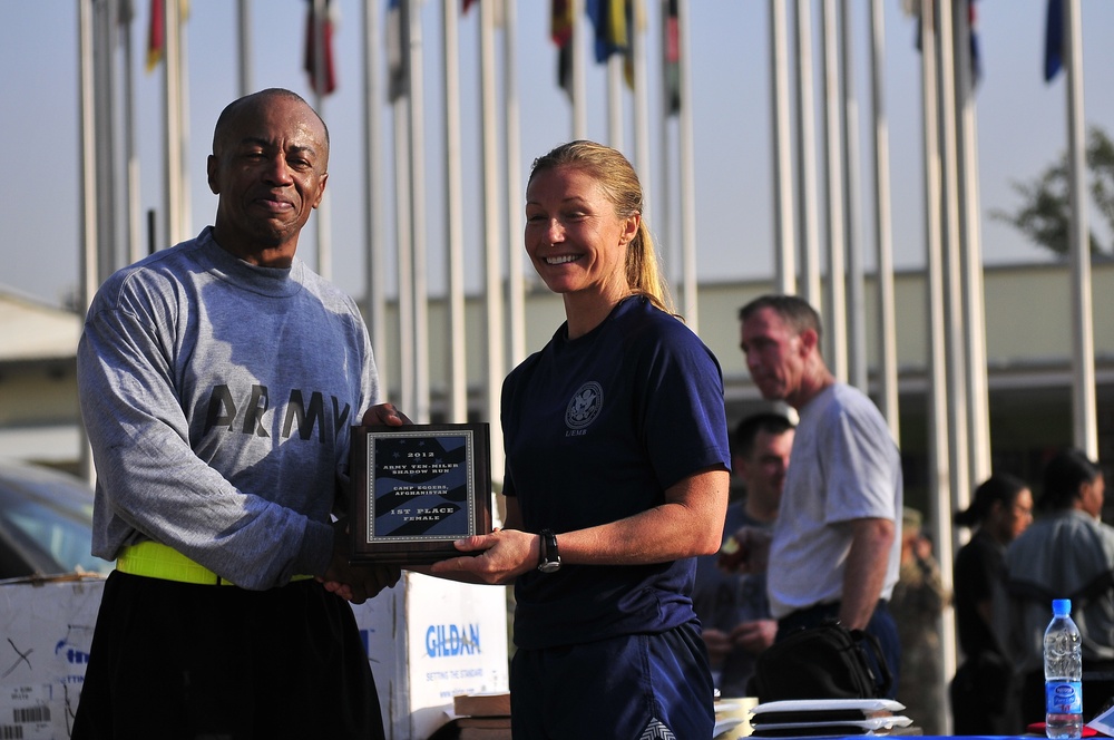 Army 10-Miler Shadow Run at Camp Eggers, Afghanistan