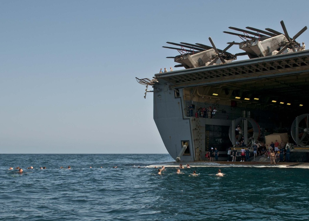 USS New York swim call