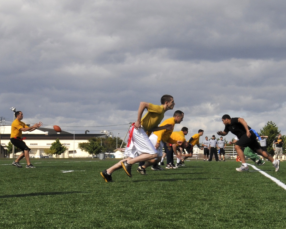 Sailors, Soldiers clash in Annual Misawa Army-Navy Flag Football Game.