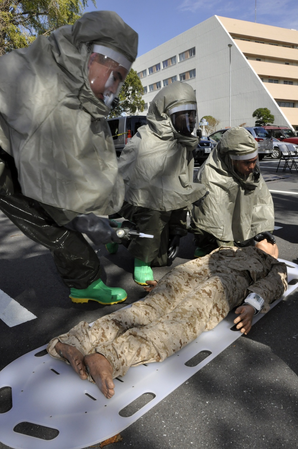 Yokosuka decontamination team drills
