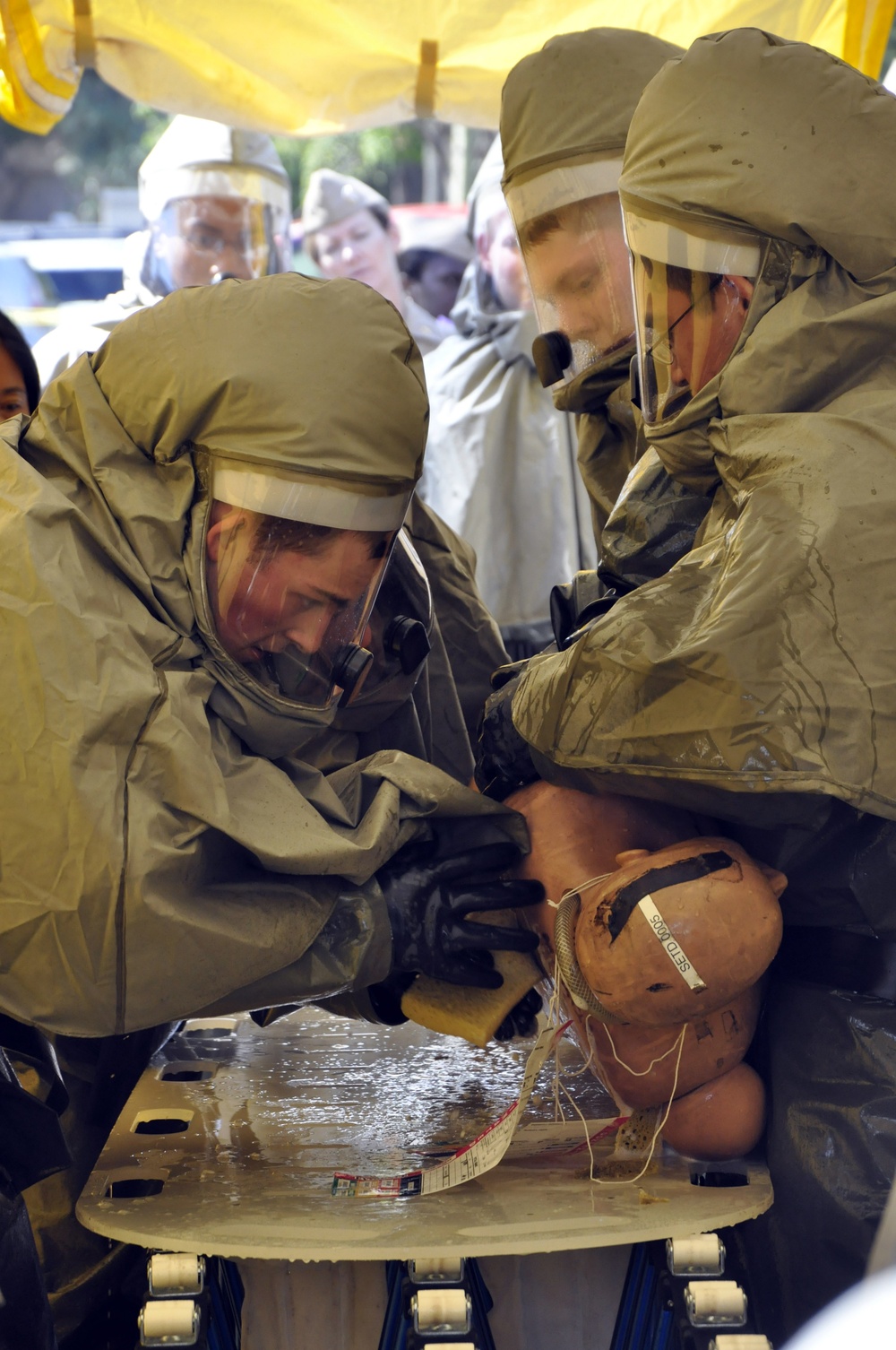 Yokosuka decontamination team drills