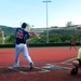 Batter hitting ball