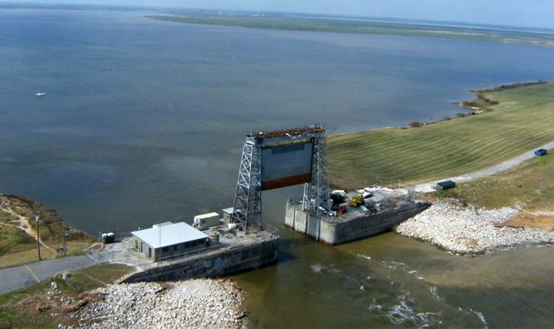 The Corps' Hurricane Protection Structure at Texas City protected the vital petrochemical complex there during Hurricane Ike