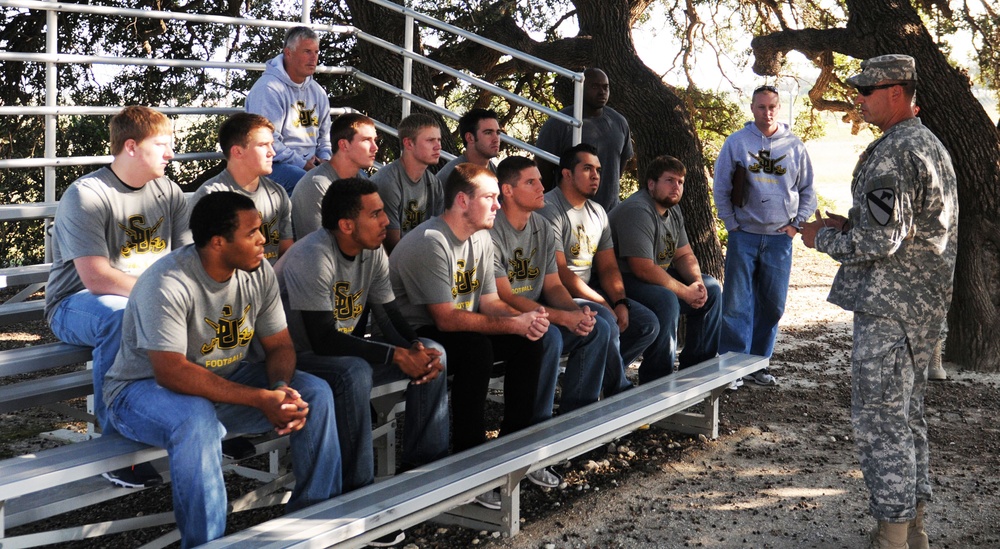 ‘Spartans’ conduct team-building event with Southwestern University football team