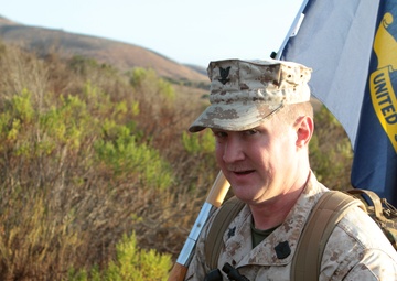 1st Marine Division Sailors celebrate 237th Navy birthday with hike, cake cutting ceremony