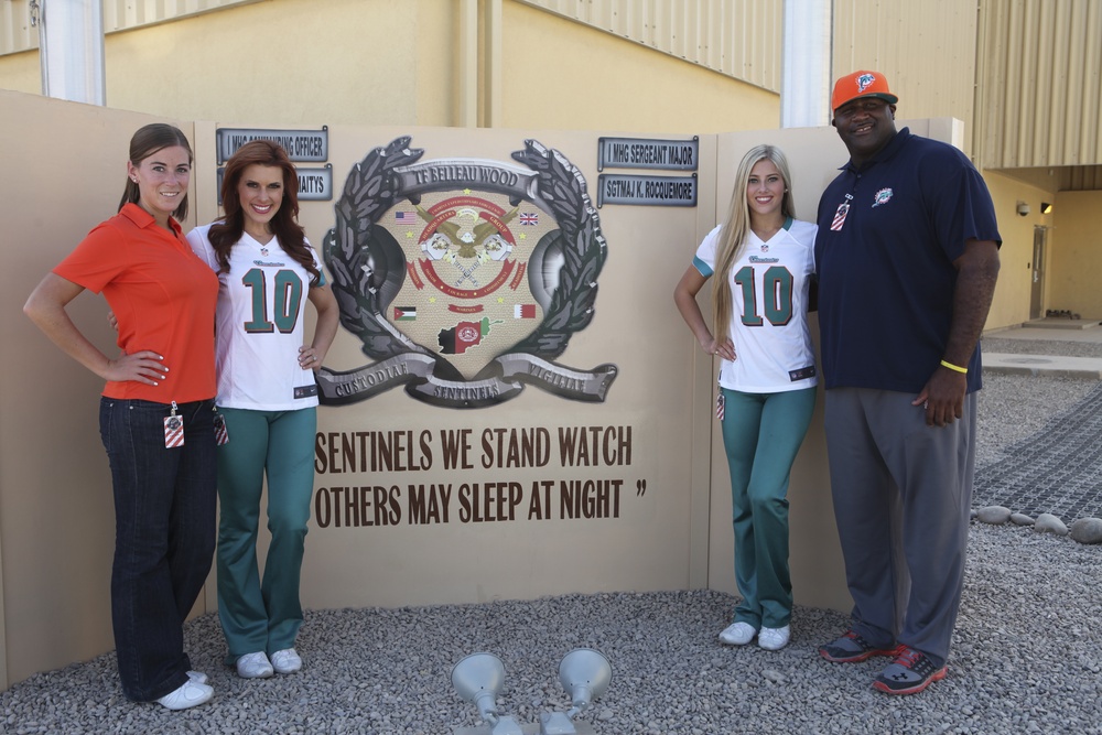 Miami Dolphins Cheerleaders, former players visit Camp Leatherneck