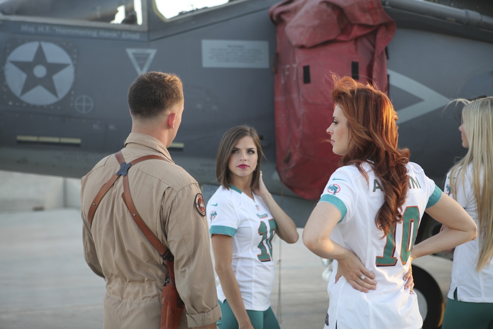 Miami Dolphins Cheerleaders, former players visit Camp Leatherneck