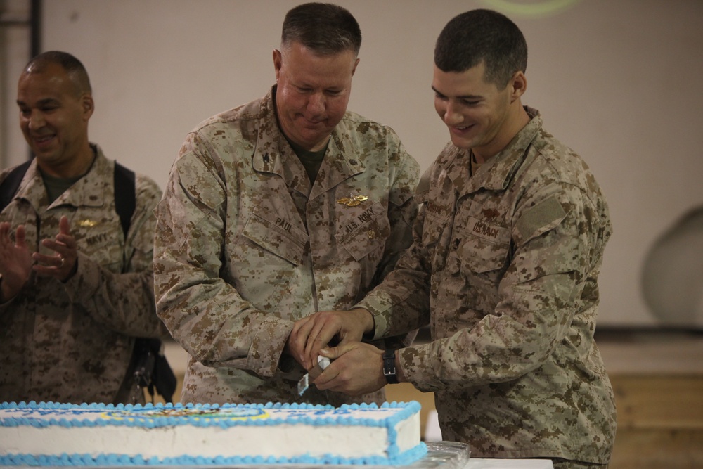 Sailors, Marines celebrate Navy birthday in Afghanistan