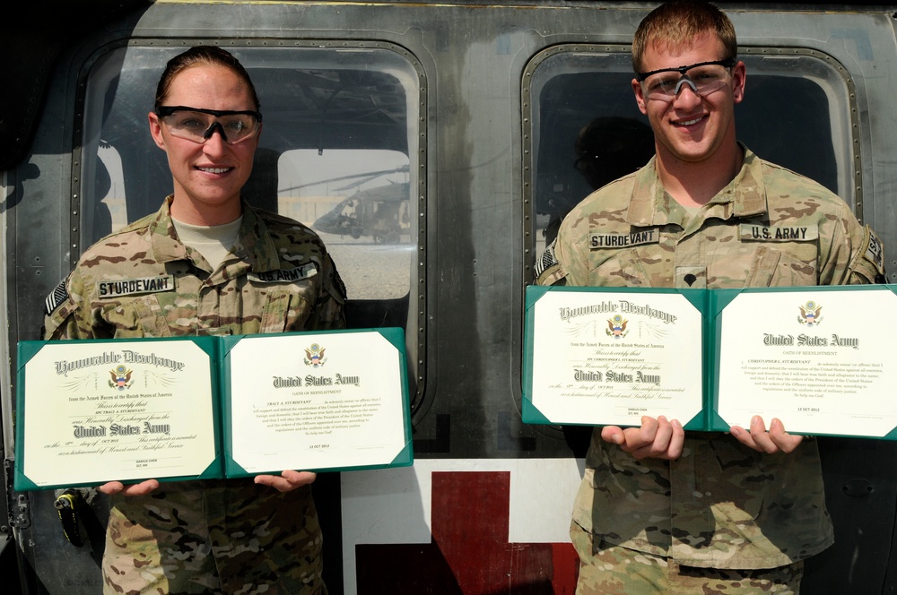 Married soldiers re-enlist at FOB Spin Boldak, Afghanistan