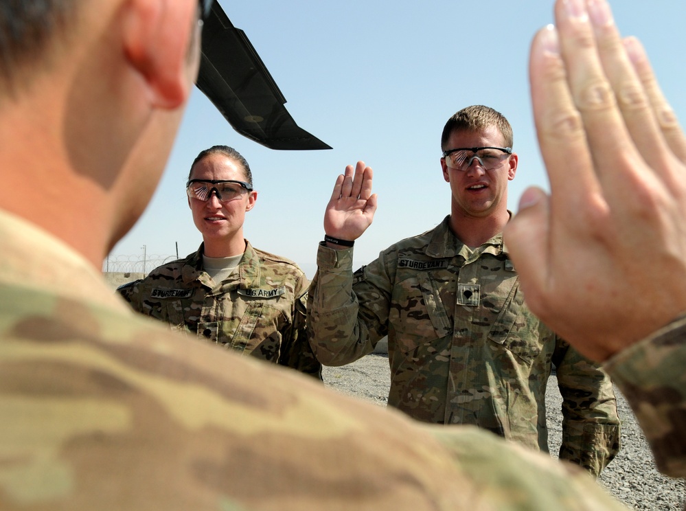 Married soldiers re-enlist at FOB Spin Boldak, Afghanistan