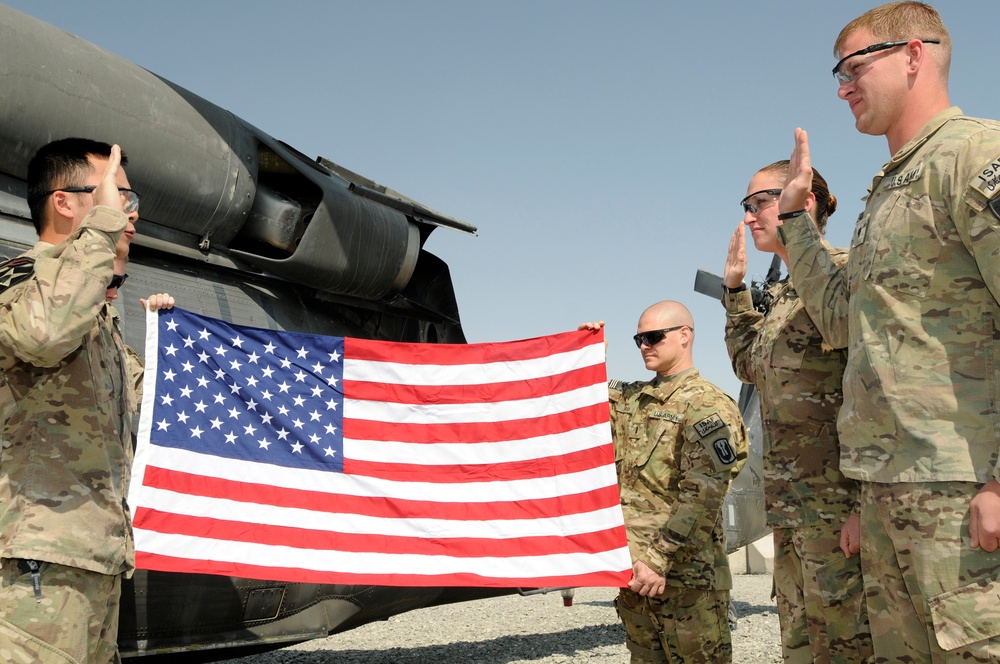 Married soldiers re-enlist at FOB Spin Boldak, Afghanistan