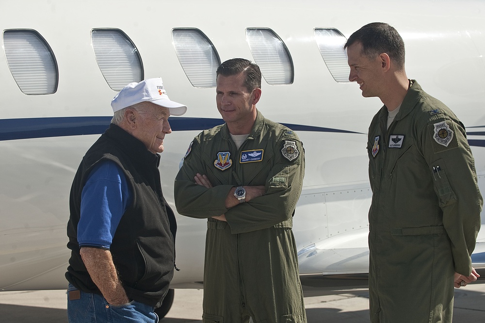 Chuck Yeager visits Nellis