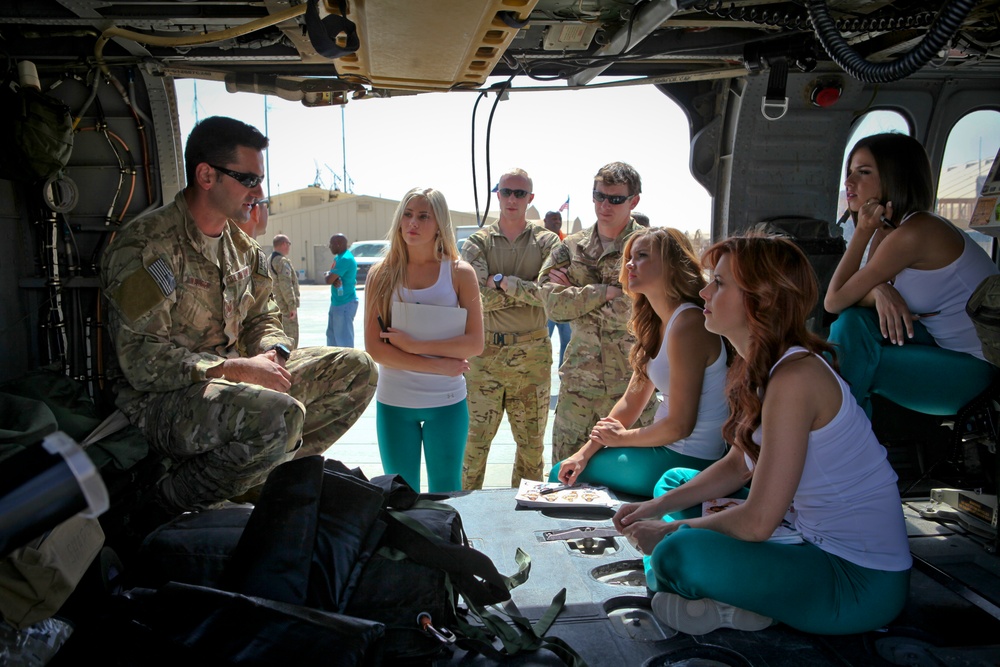 Miami Dolphins alumni players, cheerleaders visit Camp Leatherneck