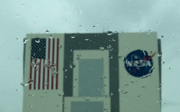 Vehicle Assembly Building In The Rain (20090710003HQ)