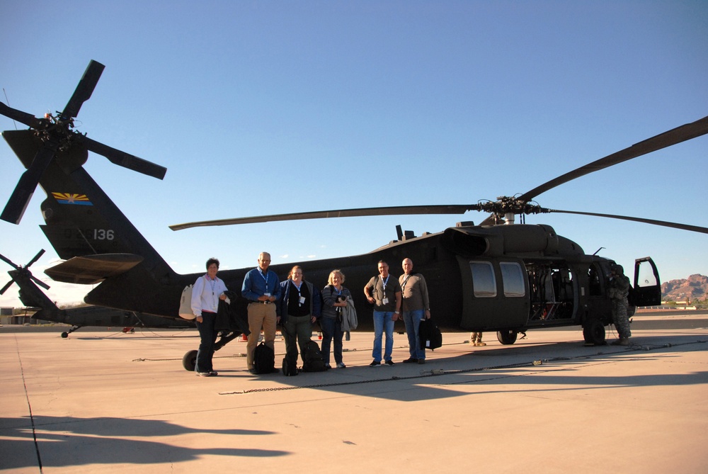 Employers of Guard members fly in Black Hawk