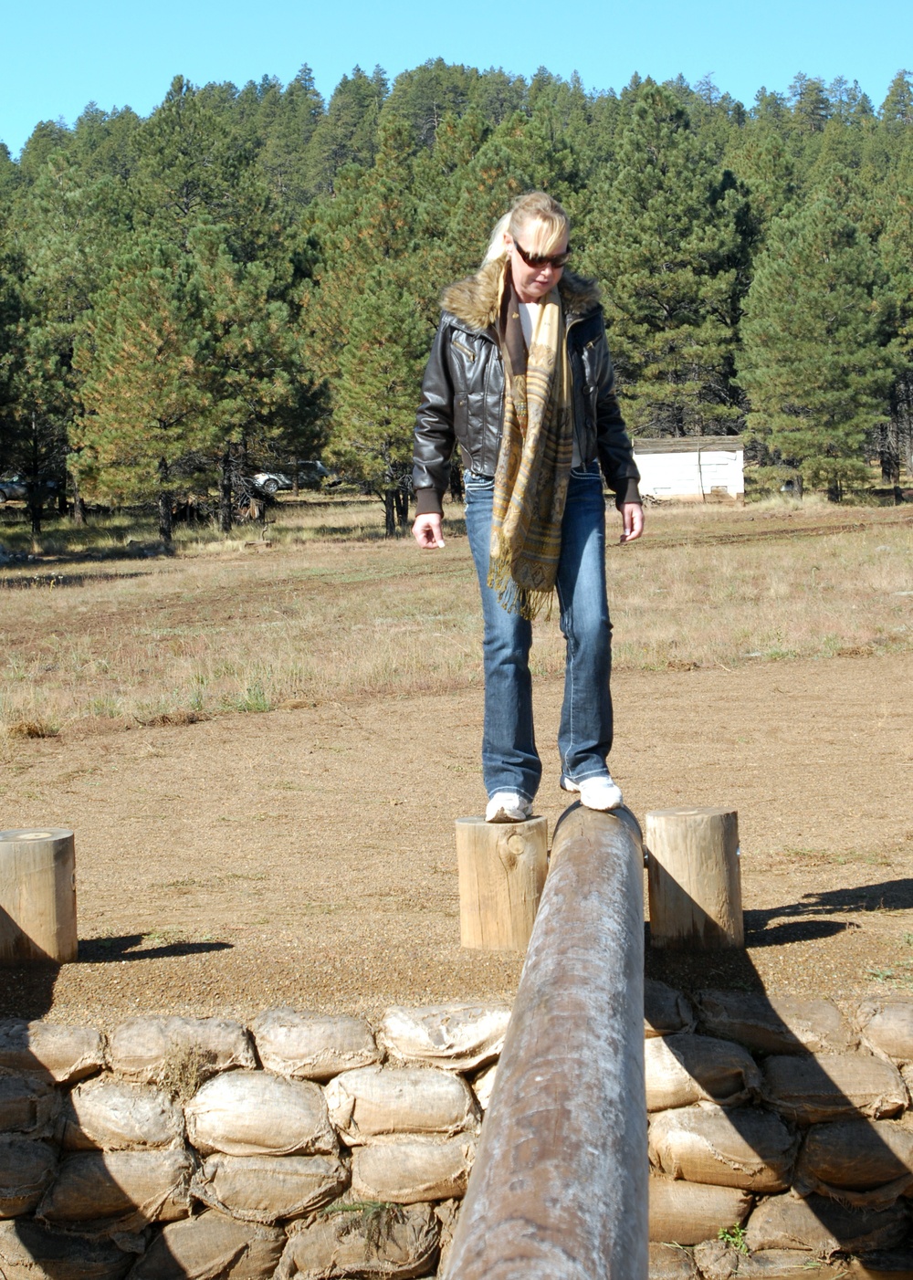 Testing out obstacle course
