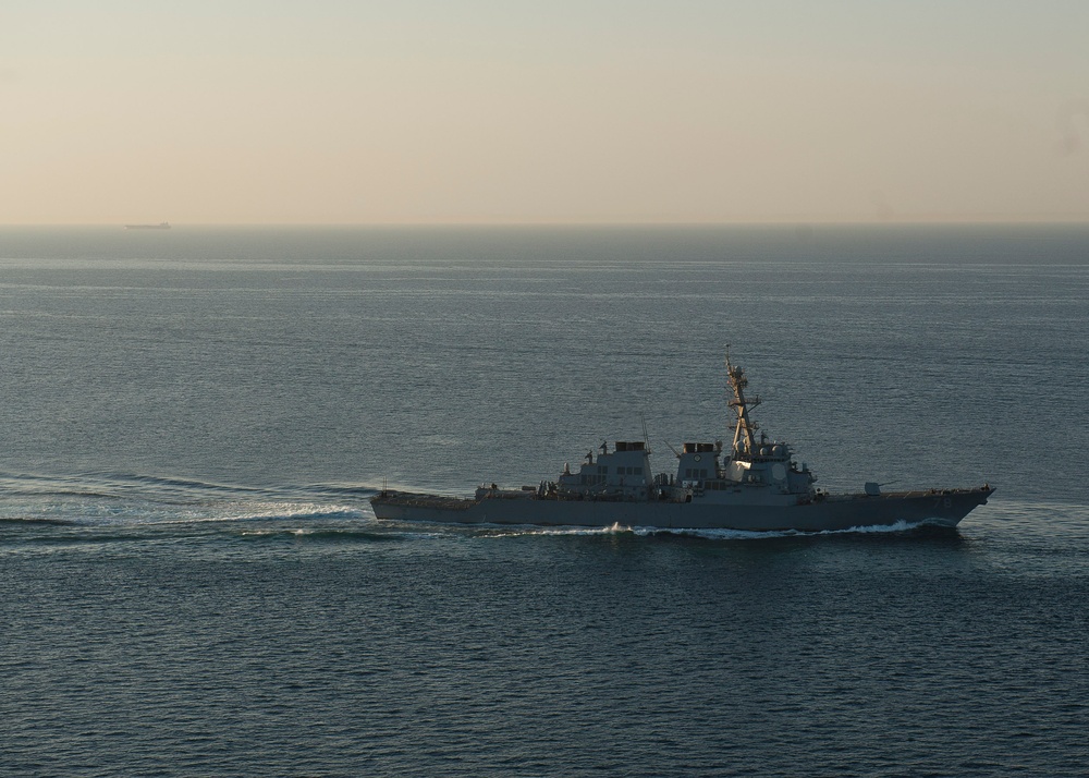 USS Porter transits back to its homeport