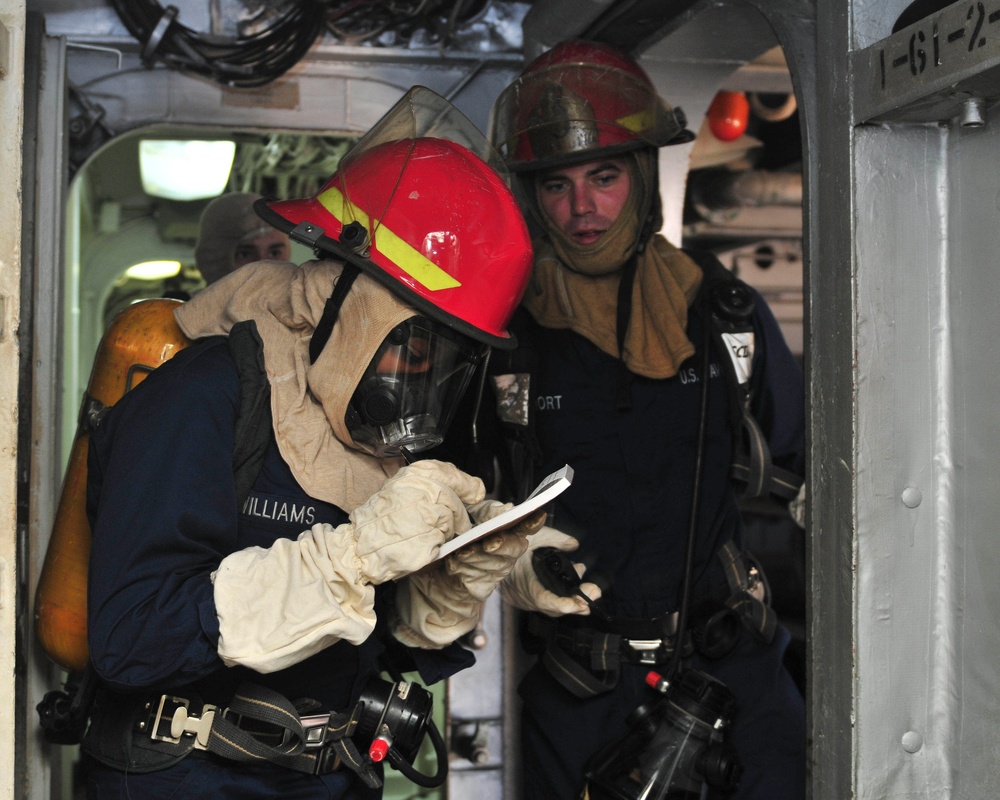 Mass casualty drill aboard USS Gunston Hall
