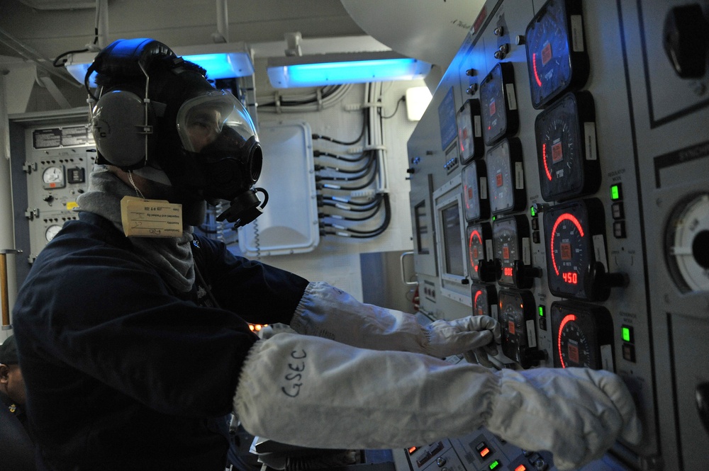 USS McCampbell sailors at work
