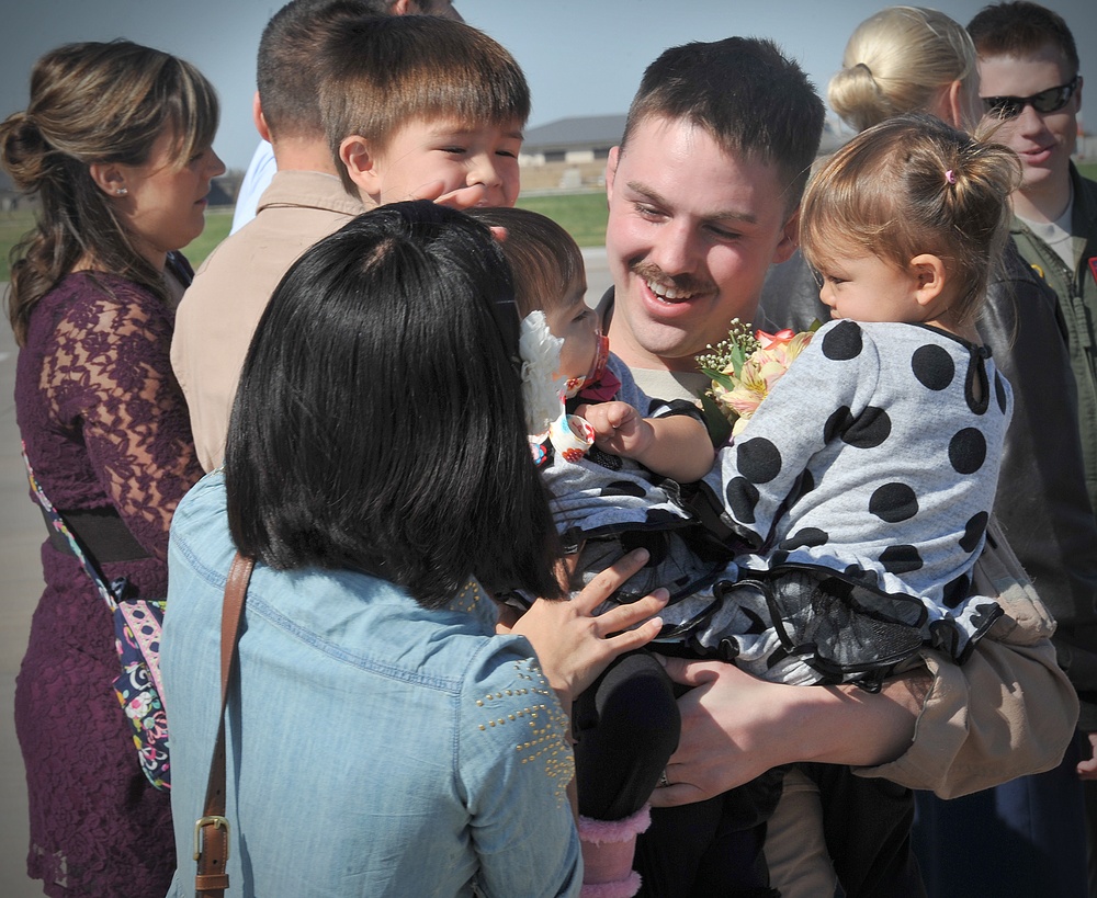 A warm embrace after a long deployment