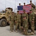 Deployed soldiers from the Kentucky National Guard's 63rd Theatre Aviation Brigade stand together in southern Afghanistan