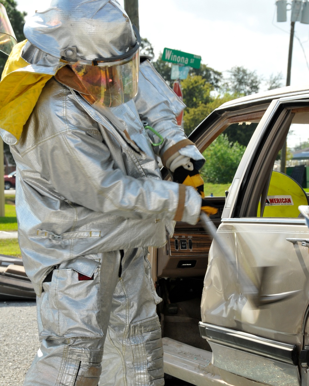 147th Reconnaissance Wing Fire Department conducts vehicle extrication training