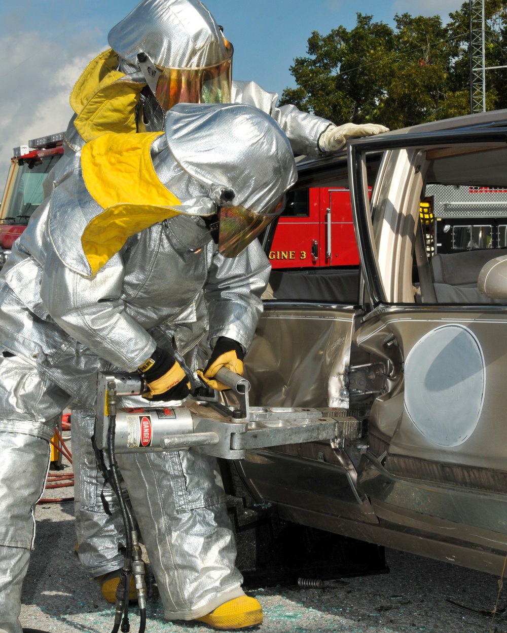 147th Reconnaissance Wing Fire Department conducts vehicle extrication training