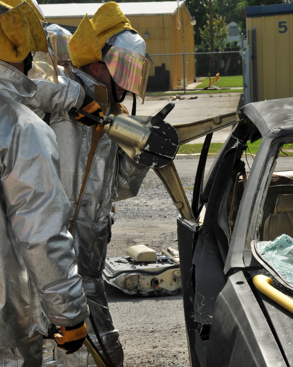 147th Reconnaissance Wing Fire Department conducts vehicle extrication training