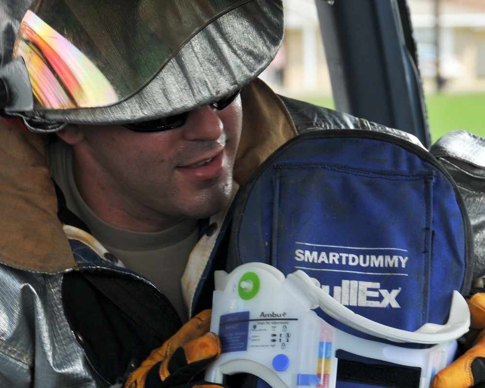 147th Reconnaissance Wing Fire Department conducts vehicle extraction training