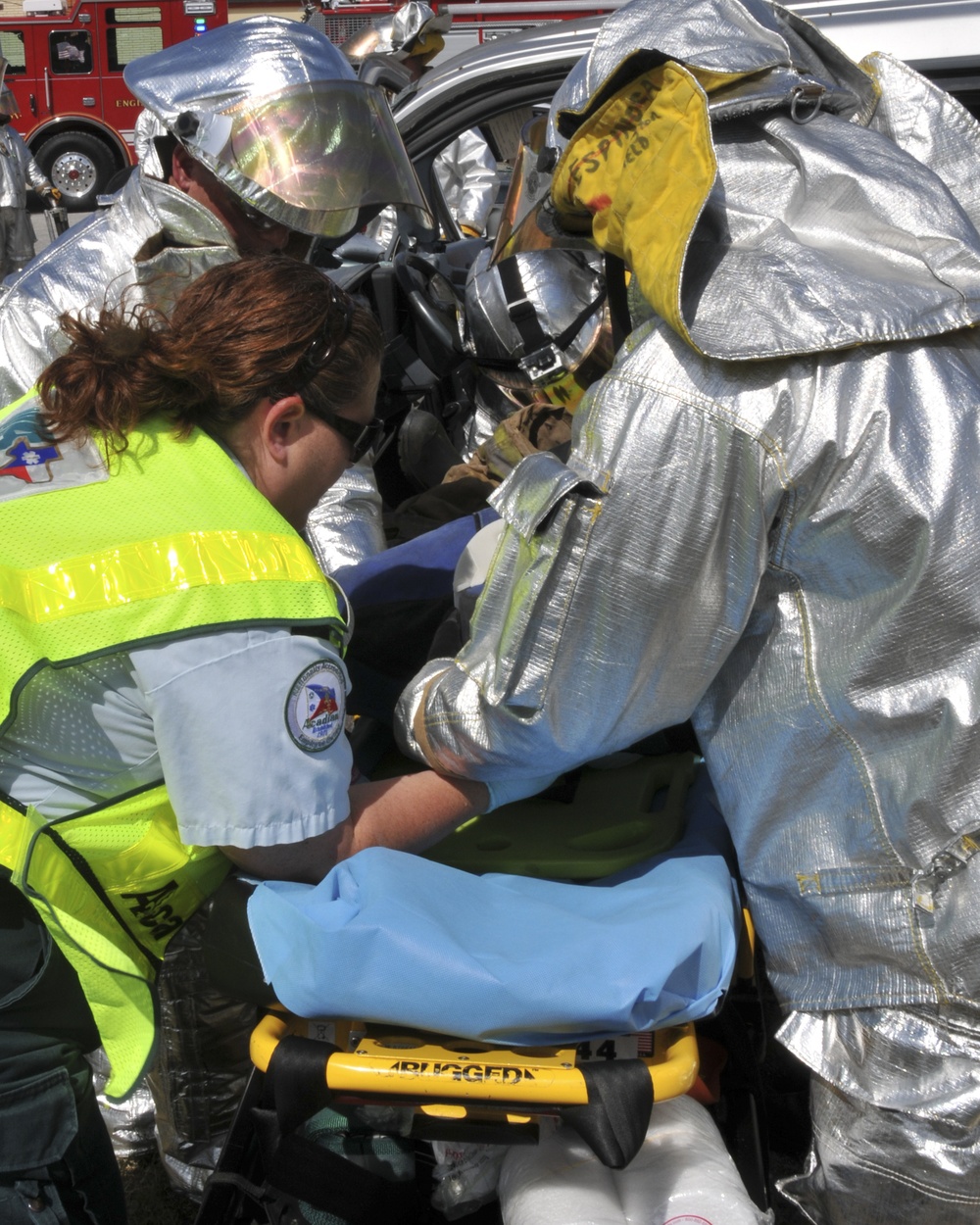 147th Reconnaissance Wing Fire Department conducts vehicle extraction training