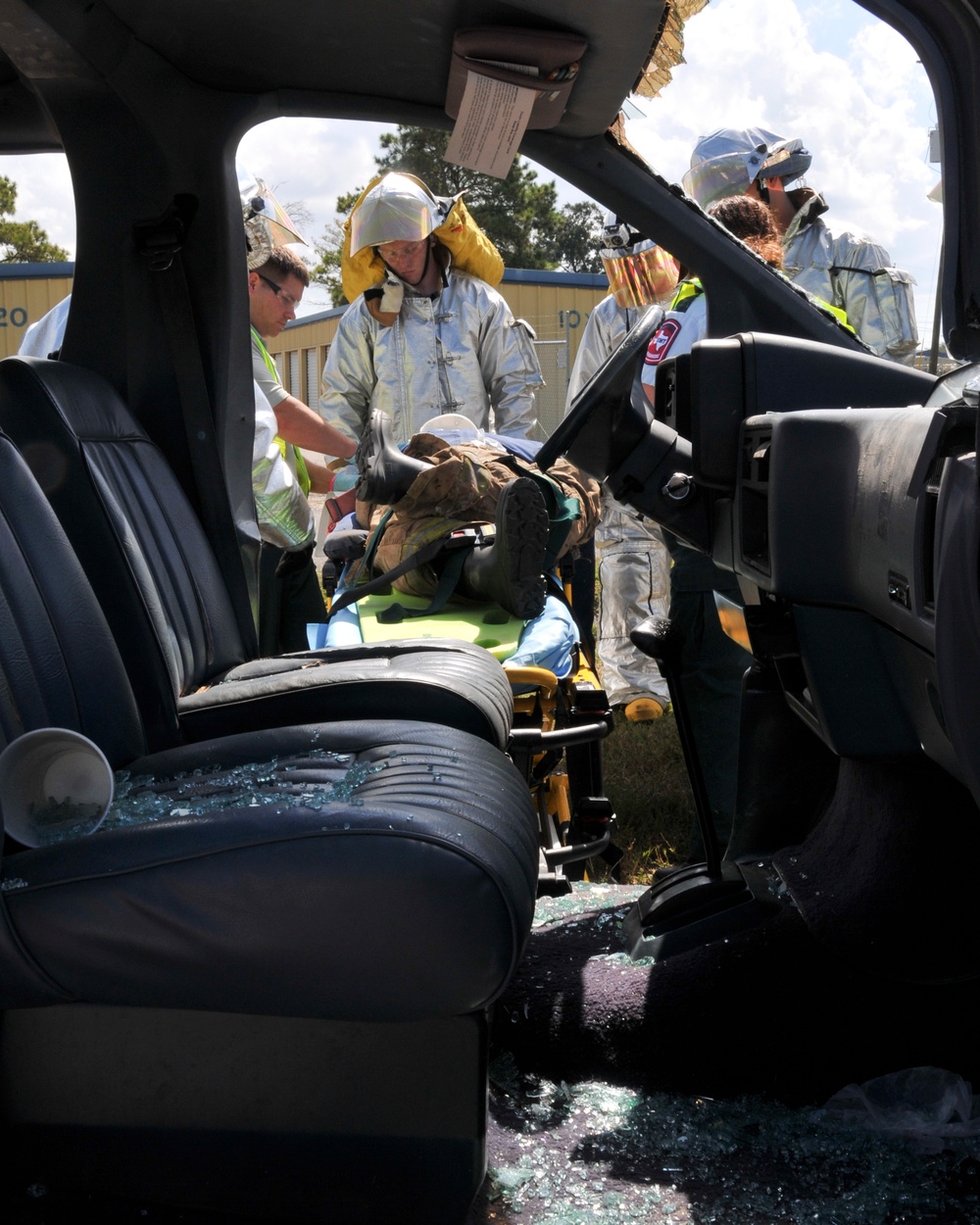 147th Reconnaissance Wing Fire Department conducts vehicle extraction training